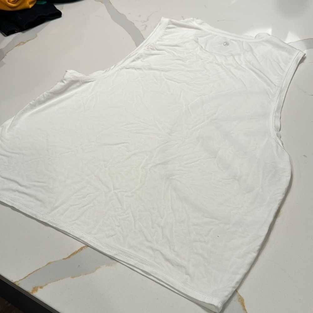 White Muscle Tee with Black Graphic - Picture 4 of 4